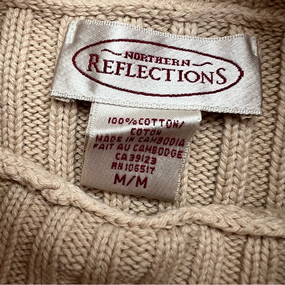 Northern Reflections 100% Cotton Cable Knit Sweater - Picture 4 of 5